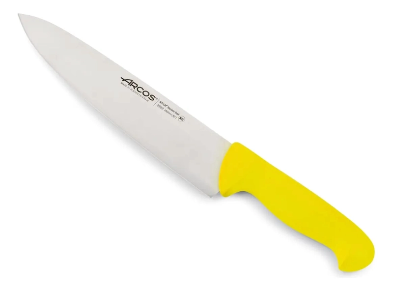 CUCHILLO CARNICERO ARCOS LINEA PROFESIONAL 25 CM AMARILLO - 1