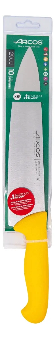 CUCHILLO CARNICERO ARCOS LINEA PROFESIONAL 25 CM AMARILLO - 5