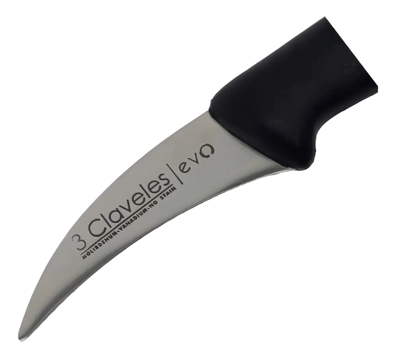 CUCHILLO MONDADOR 3 CLAVELES EVO 6 CM ACERO INOXIDABLE HOJA CURVA NEGRO - 2