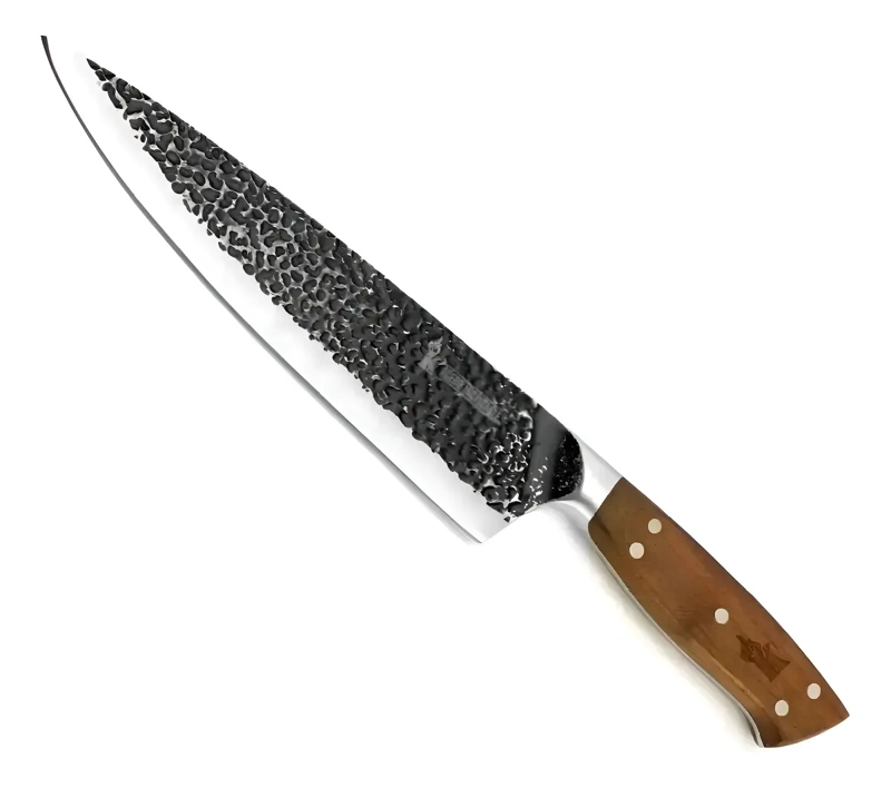 CUCHILLO PARRILLERO MARTILLADO 8 CURACAVI KANGKAWE PREMIUM COLOR NEGRO - 1