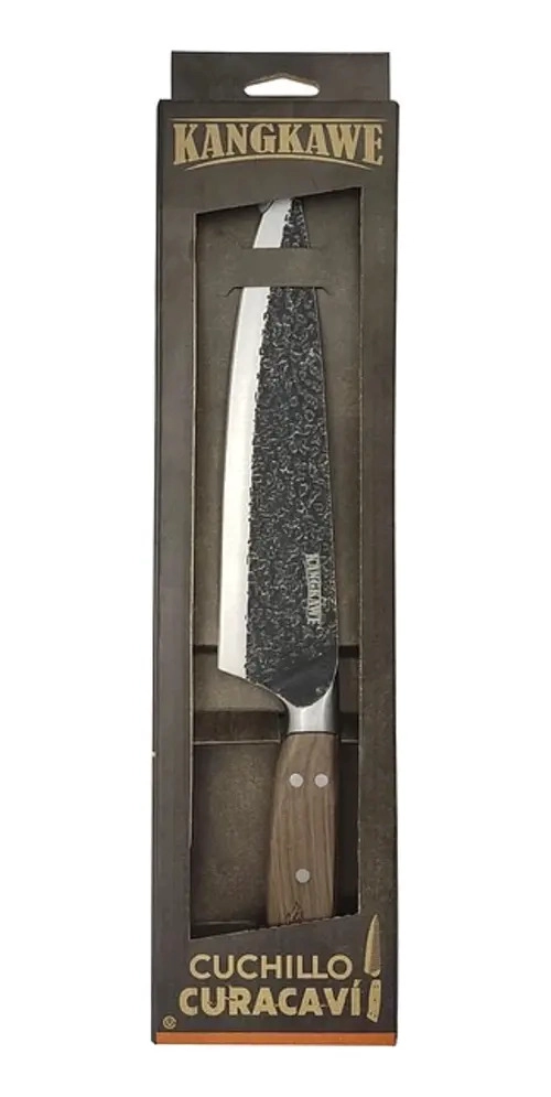 CUCHILLO PARRILLERO MARTILLADO 8 CURACAVI KANGKAWE PREMIUM COLOR NEGRO - 2