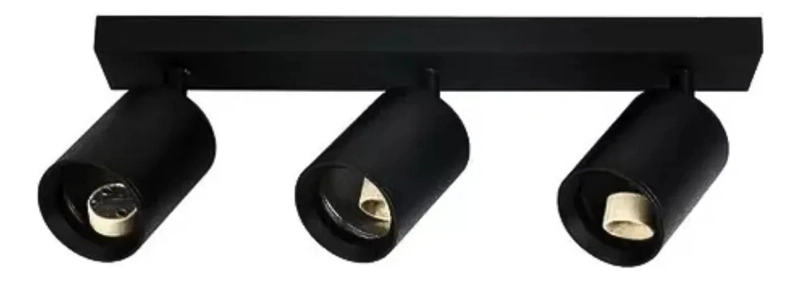 APLIQUE NEGRO WANT 3 FOCOS DIRIGIBLES LED GU10 TECHO/PARED - 1