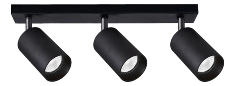 APLIQUE NEGRO WANT 3 FOCOS DIRIGIBLES LED GU10 TECHO/PARED - 3