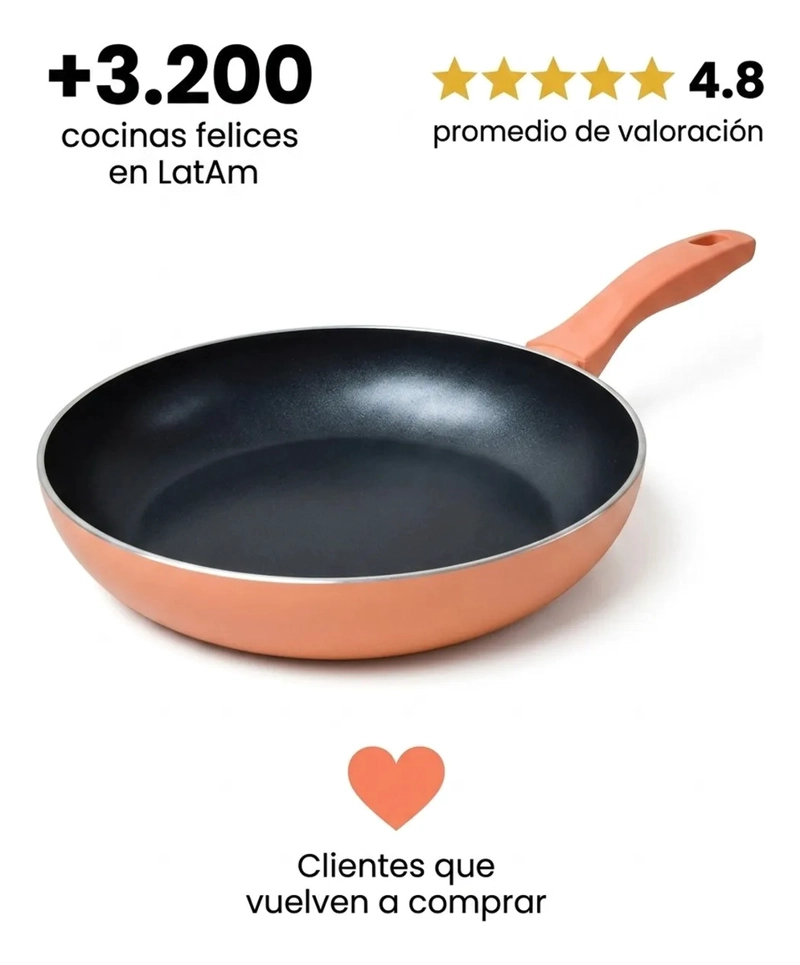SARTE N 24CM KEEP ANTIADHERENTE ALUMINIO REFORZADO COLORES CORAL - 9