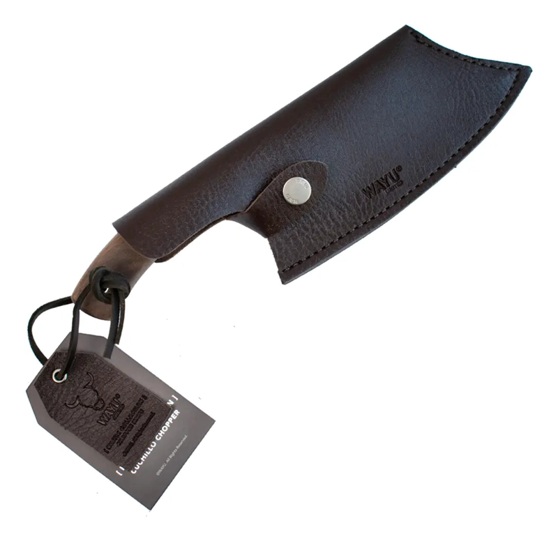 CUCHILLO CHOPPER CON FUNDA RUSTIC COLLECTION WAYU MARRON - 3