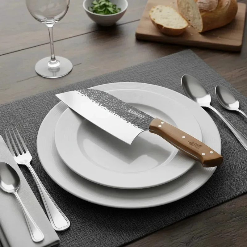 MACHETE CUCHILLO PARRILLERO 8 KANGKAWE ACERO INOXIDABLE NEGRO - 6