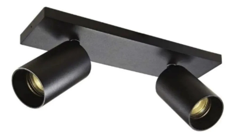 APLIQUE PORTA AMPOLLETA DICROICA DOBLE DIRIGIBLE COLOR CUERPO NEGRO KONNERGIE - 3