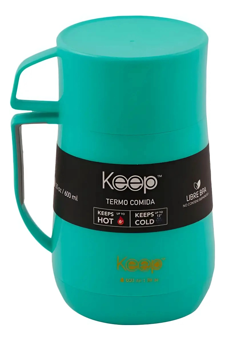 TERMO DE COMIDA KEEP PP ALIMENTOS 600ML 4 COLORES NEGRO - 1