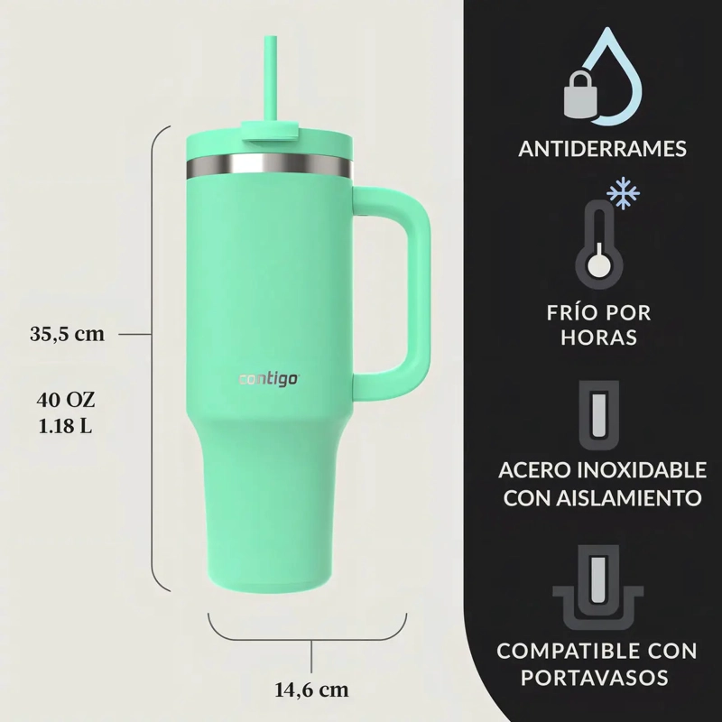 BOTELLA CONTIGO TE RMICA STREETVILLE 1180ML REEF COLOR VERDE CLARO - 6