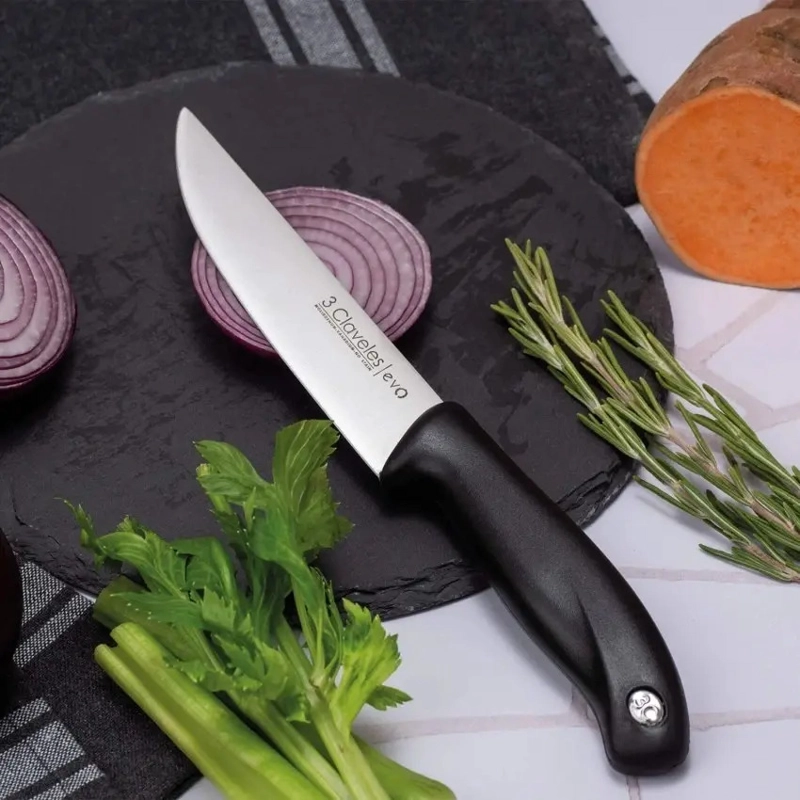 CUCHILLO DE COCINA 3 CLAVELES EVOLUCION ACERO INOXIDABLE 13.5CM NEGRO - 2