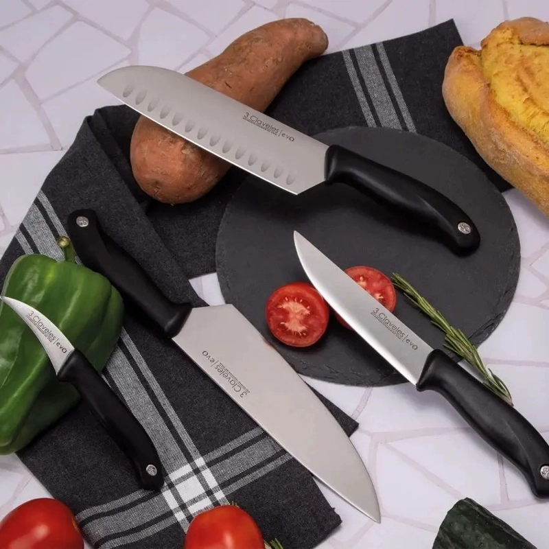 CUCHILLO DE COCINA 3 CLAVELES EVOLUCION ACERO INOXIDABLE 13.5CM NEGRO - 5