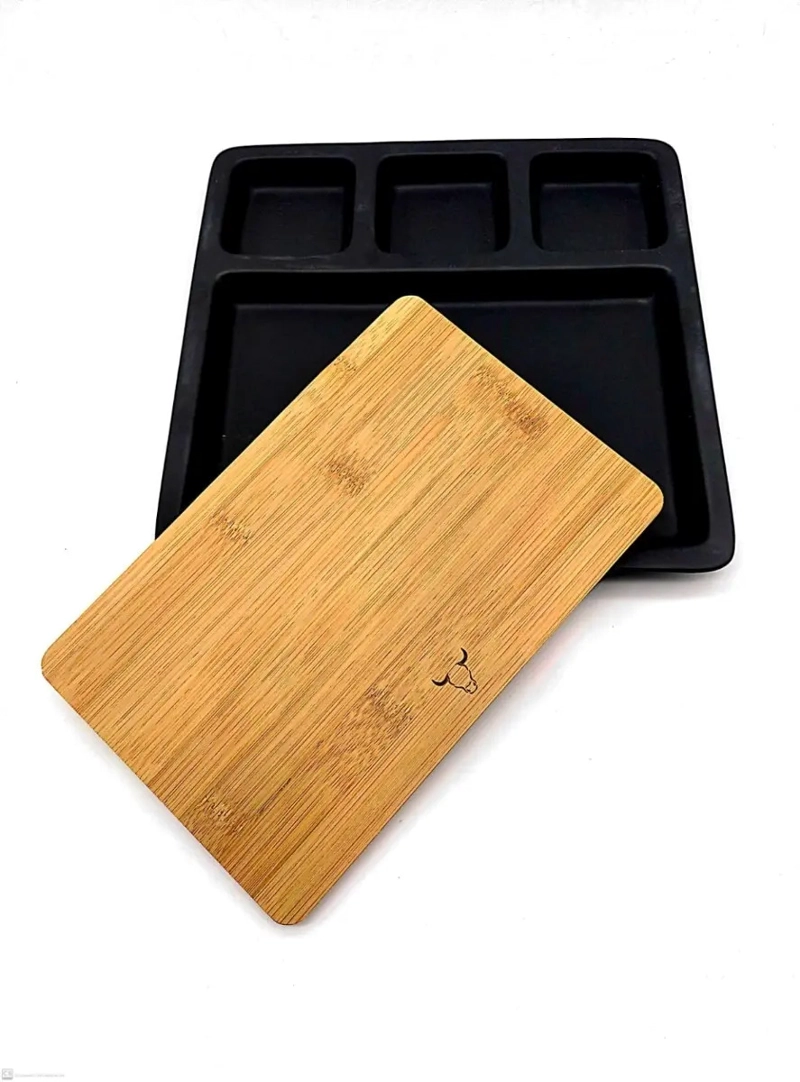 BANDEJA DE APERITIVO BAMBOO Y CERAMICA WAYU COCTAIL NEGRO - 2