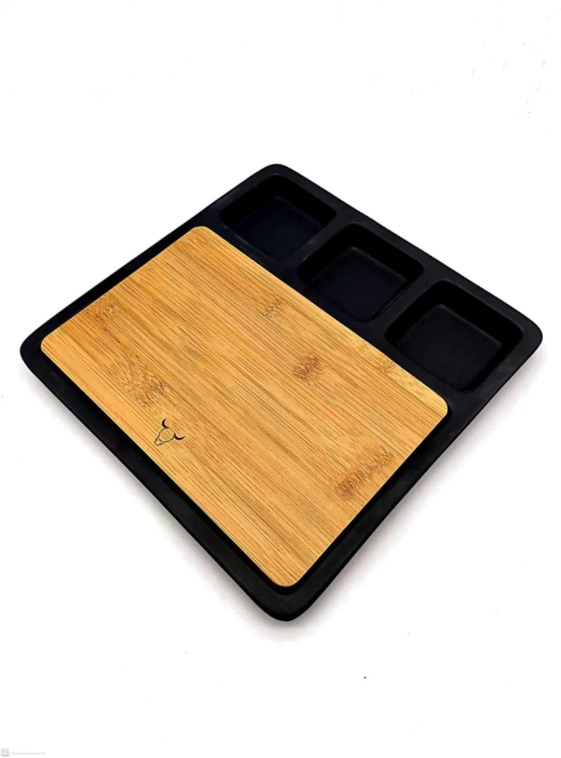 BANDEJA DE APERITIVO BAMBOO Y CERAMICA WAYU COCTAIL NEGRO - 3