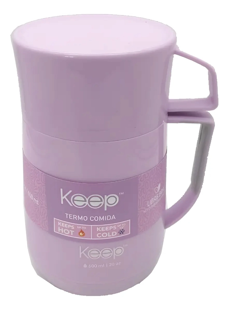 TERMO DE COMIDA KEEP PP ALIMENTOS 600ML 4 COLORES NEGRO - 1