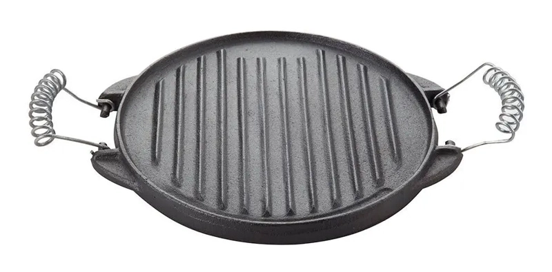 PLANCHA CHURRASQUERA REVERSIBLE FIERRO FUNDIDO 25CM COCINA NEGRO DUSSEL - 1