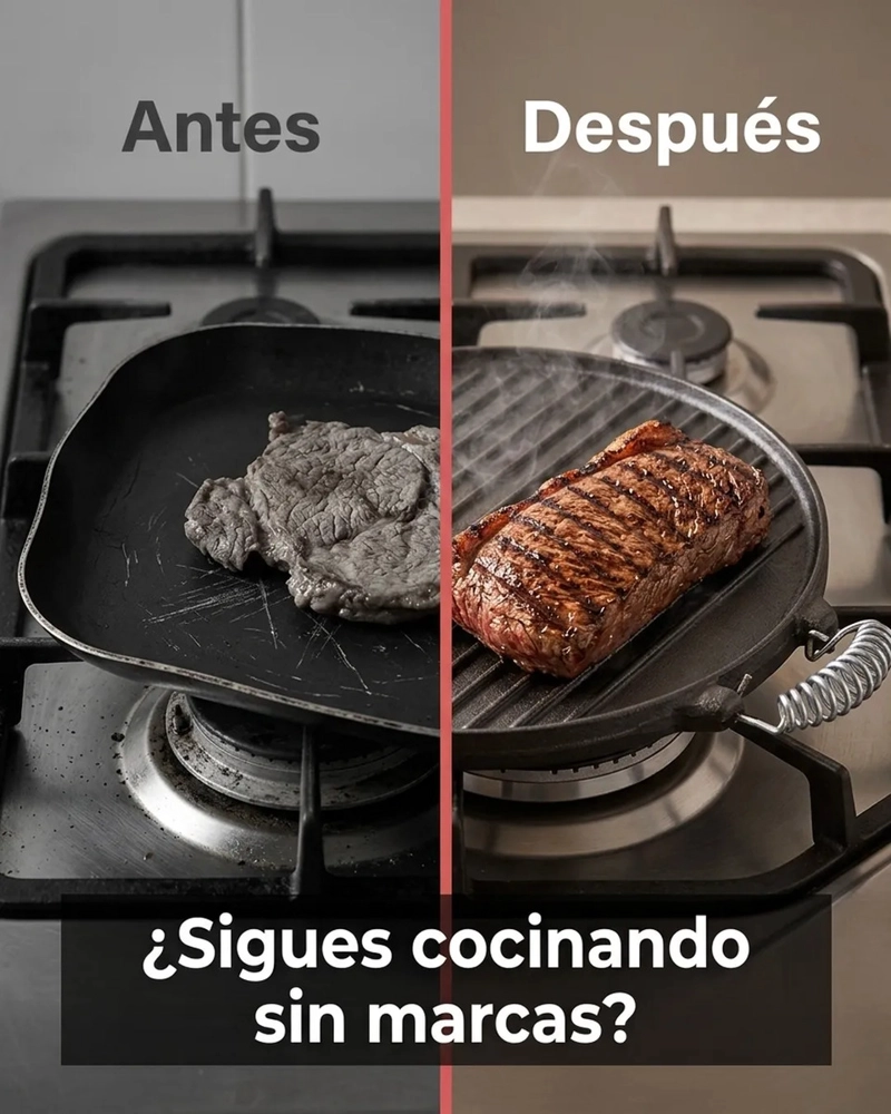 PLANCHA CHURRASQUERA REVERSIBLE FIERRO FUNDIDO 25CM COCINA NEGRO DUSSEL - 4