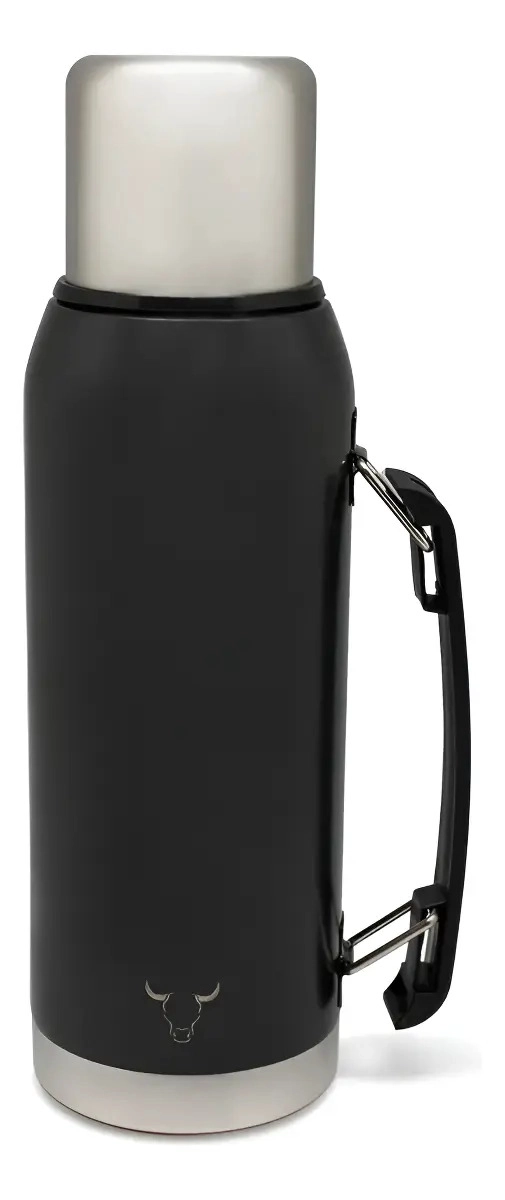TERMO DE 1 LITRO AGUA CALIENTE WAYU ACERO INOXIDABLE COLOR NEGRO - 1