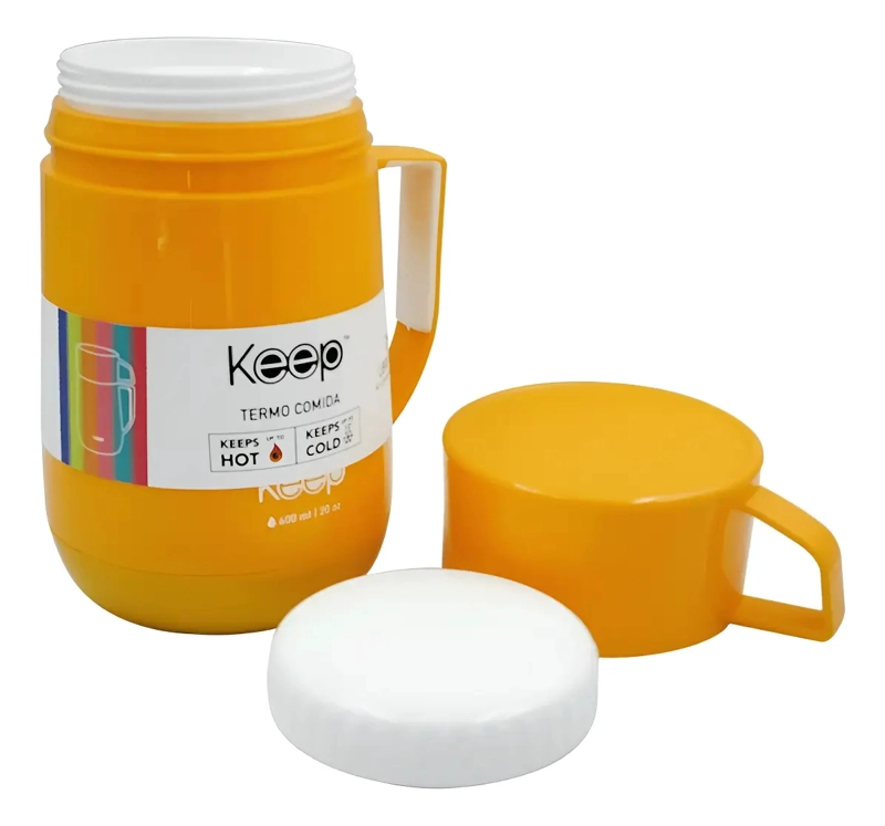 TERMO DE COMIDA KEEP PP ALIMENTOS 600ML 4 COLORES NEGRO - 1