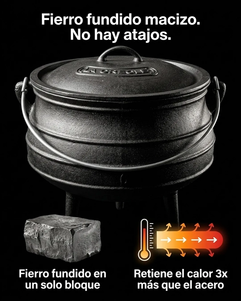 OLLA FIERRO FUNDIDO CASA Y QUINCHO OLLETA #8 20 L NEGRO LA CRE OLE - 6
