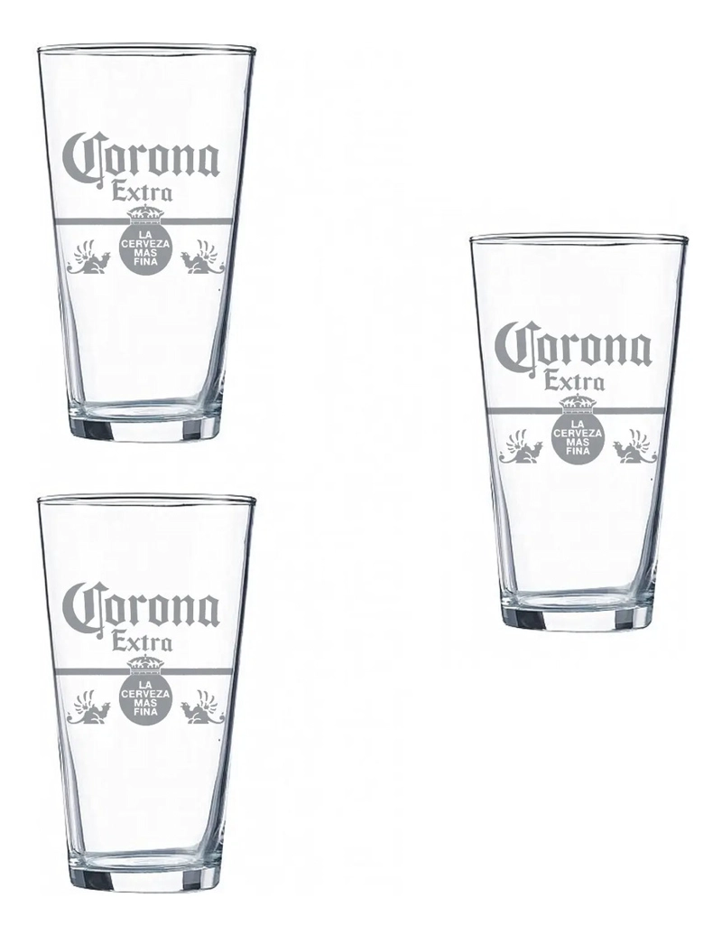 VASOS CERVEZA CORONA 490ML PACK X6 MICHELADA VIDRIO GRUESO TRANSPARENTE VICRILA - 3