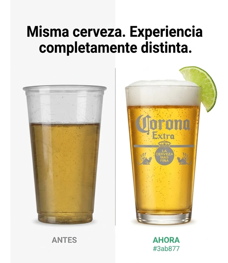 VASOS CERVEZA CORONA 490ML PACK X6 MICHELADA VIDRIO GRUESO TRANSPARENTE VICRILA - 5