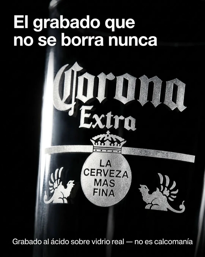 VASOS CERVEZA CORONA 490ML PACK X6 MICHELADA VIDRIO GRUESO TRANSPARENTE VICRILA - 8