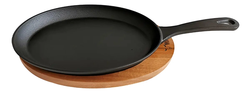 SARTEN IRON CAST BASE MADERA WAYU NEGRO - 1