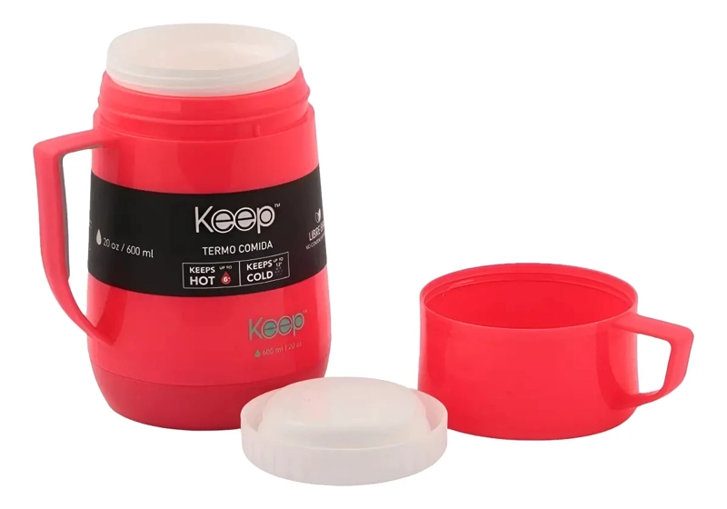 TERMO DE COMIDA KEEP PP ALIMENTOS 600ML 4 COLORES NEGRO - 1