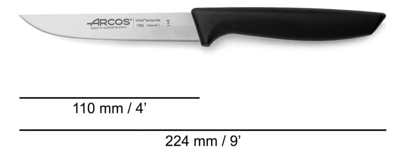 CUCHILLO DE COCINA ARCOS SERIE NIZA 11 CMS PREPARACIONES NEGRO - 2
