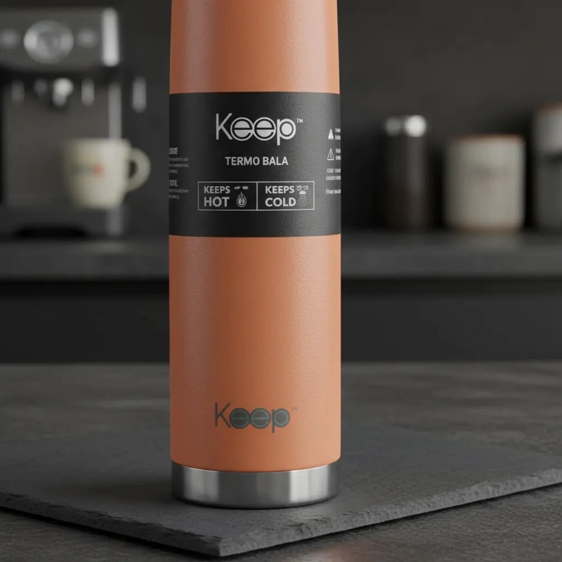 TERMO BALA KEEP 500ML 4 COLORES MATE TE  CAFE  CORAL CLARO - 4