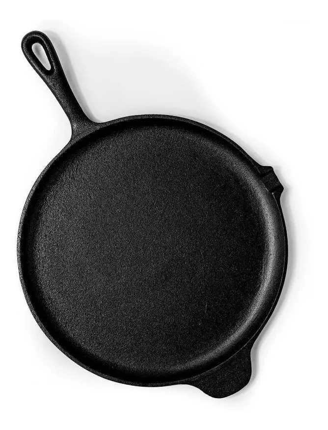 SARTEN 27CM DE HIERRO FUNDIDO COCINA ASADO PARRILLA BBQ NEGRO DUSSEL - 1