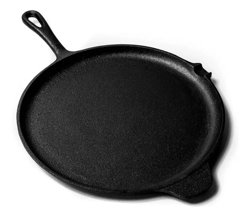 SARTEN 27CM DE HIERRO FUNDIDO COCINA ASADO PARRILLA BBQ NEGRO DUSSEL - 2