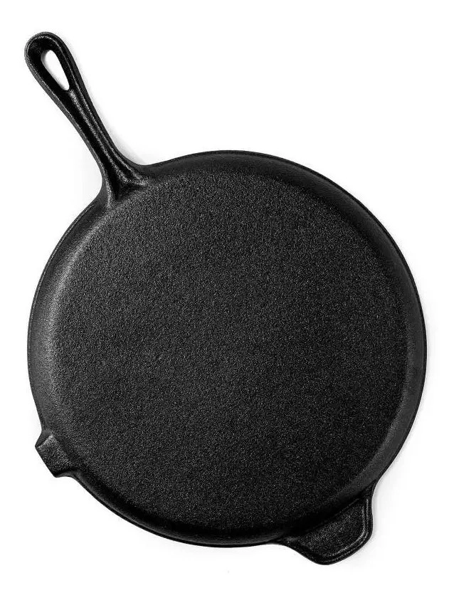 SARTEN 27CM DE HIERRO FUNDIDO COCINA ASADO PARRILLA BBQ NEGRO DUSSEL - 3