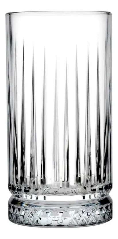 SET 6 VASOS LUGANO BRODWAY 450ML VINTAJE GRANDE TRANSPARENTE - 1
