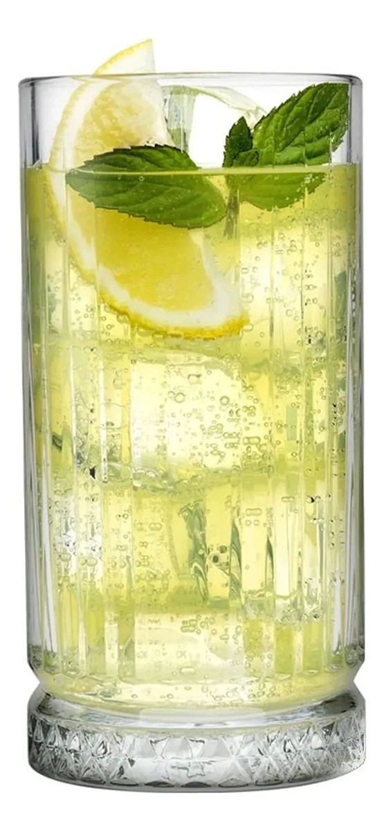 SET 6 VASOS LUGANO BRODWAY 450ML VINTAJE GRANDE TRANSPARENTE - 3