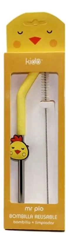 BOMBILLAS REUTILIZABLES KIDO DISEÑOS ANIMALES AMARILLO TITANIO - 1