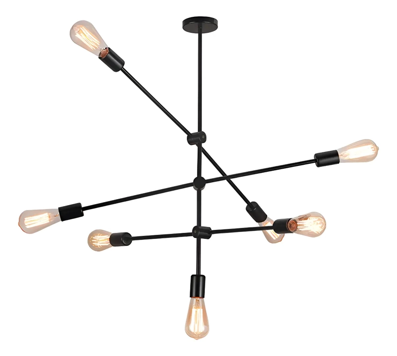 LAMPARA COLGANTE PORTA E27 ORBIT ILUMINACION LUCES HOGAR ESTRUCTURA NEGRO WANT - 1