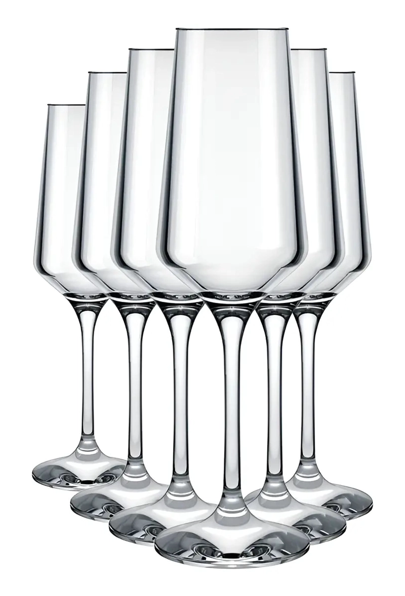 6 COPAS CHAMPAGNE FLAUTA ESPUMANTE 225CC PREMIUM NADIR TRANSPARENTE - 1