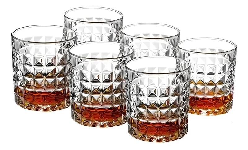 PACK DE 6 VASOS ALLEGRA STIRLING PARA WHISKY DE VIDRIO, 330 ML - 1