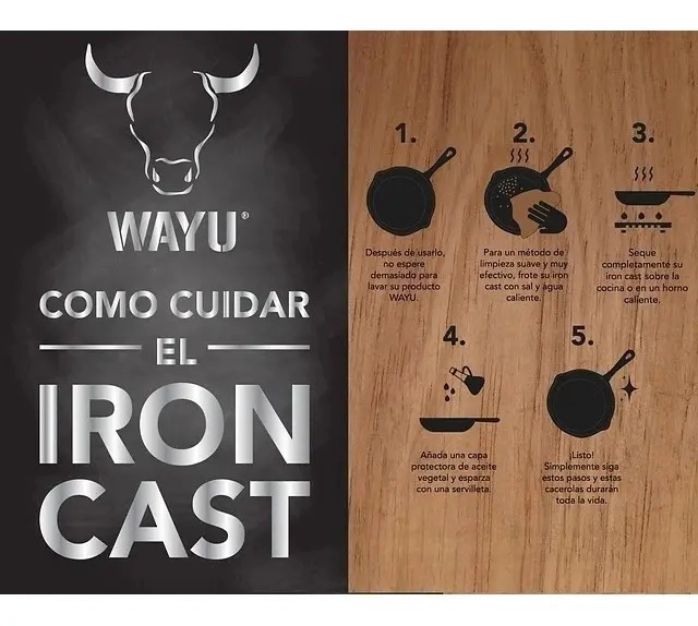 OLLA CON TAPA DE MADERA IRON CAST - WAYU COLOR NEGRO - 6