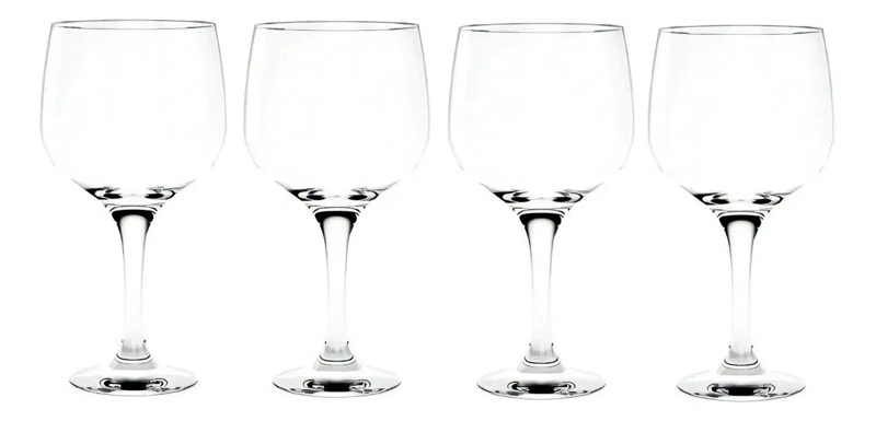 COPAS GIN TONIC CRISTAR VIDRIO 653ML SET 4 PIEZAS TRANSPARENTE - 1
