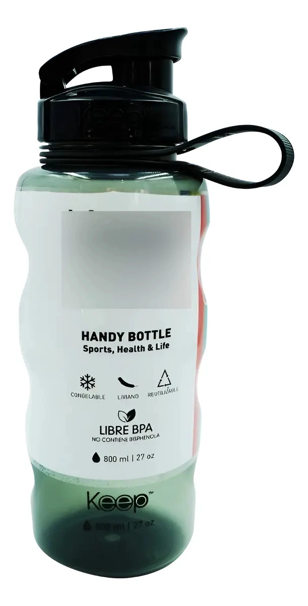BOTELLA SPORT 800ML KEEP GYM GIMNASIO SPORT DEPORTES AGUA ROSA - 3