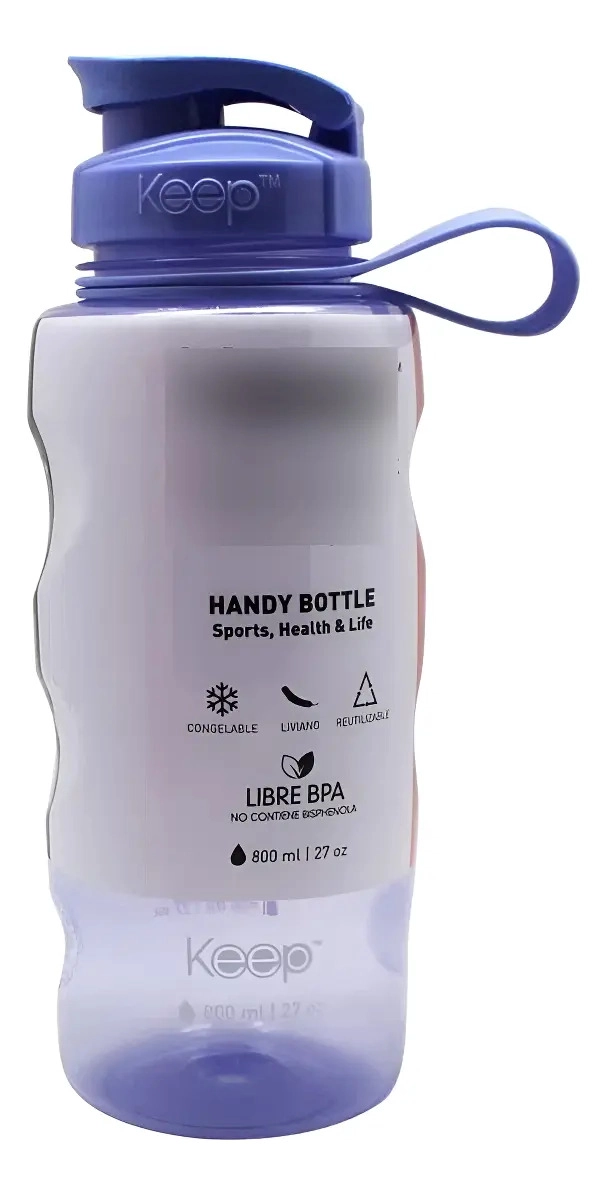 BOTELLA SPORT 800ML KEEP GYM GIMNASIO SPORT DEPORTES AGUA ROSA - 6
