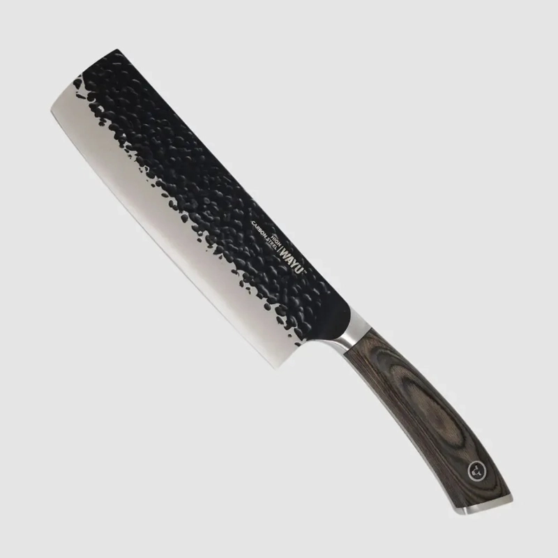 CUCHILLO WAYU HAMMER BLADE KNIFE MARTILLADO ACERO INOXIDABLE COLOR NEGRO - 1
