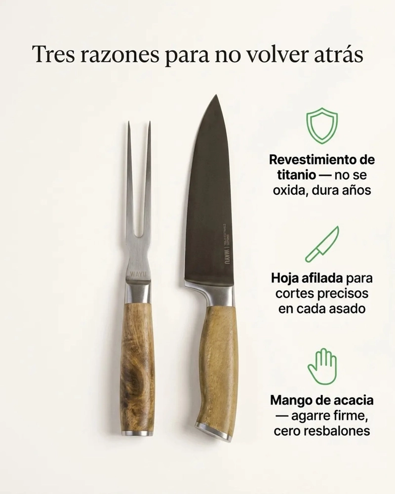 CUCHILLO + TENEDOR WAYU COLOR MARRON MARRON - 4