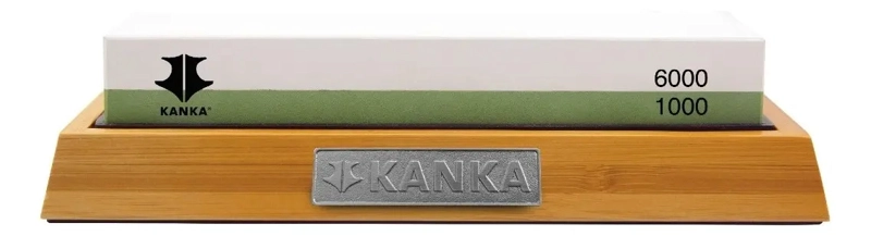 KANKA - PIEDRA DE AFILAR DOBLE CARA 6000/1000 + BASE Y GUIA - 1