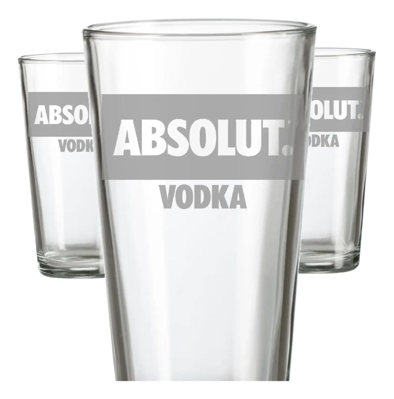 VASOS VODKA ABSOLUT 490ML PACK X6 APERITIVO CARRETE GRABADO VICRILA - 1