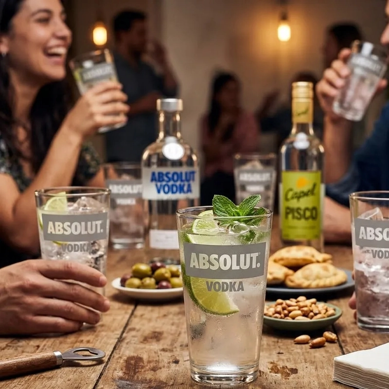 VASOS VODKA ABSOLUT 490ML PACK X6 APERITIVO CARRETE GRABADO VICRILA - 5