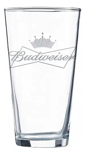 VASOS CERVEZA BUDWEISER 490ML PACK X6 MICHELADA SCHOP BEER GRABADO VICRILA - 1