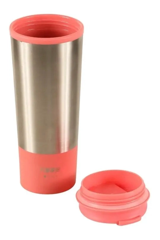 MUG VASO METALICO KEEP 450 ML COLORES SIN MANGO ROSA - 3